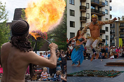 Buikdanseres met een 2 Meter lange slang